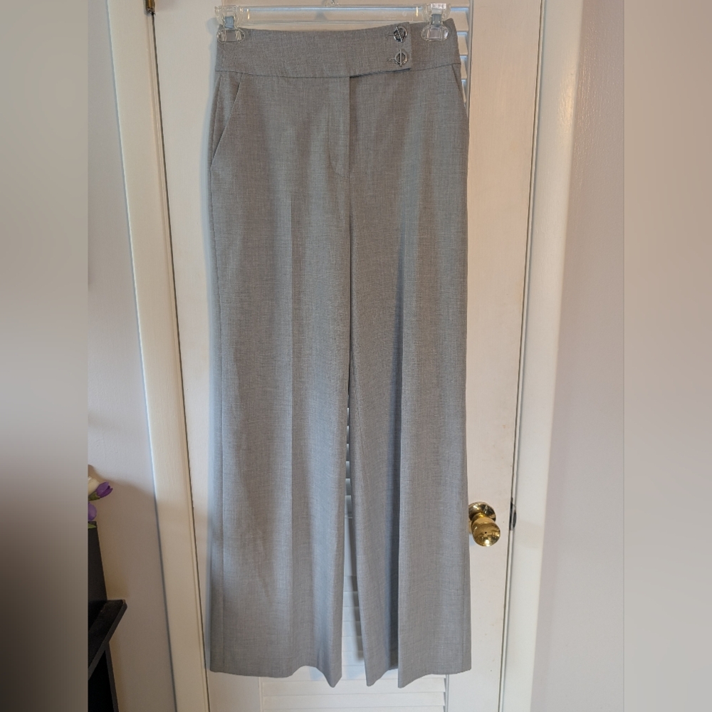 Nwt Calvin Klein Whitney Pants Size 4 Gray Wide Leg Fitted at Hip